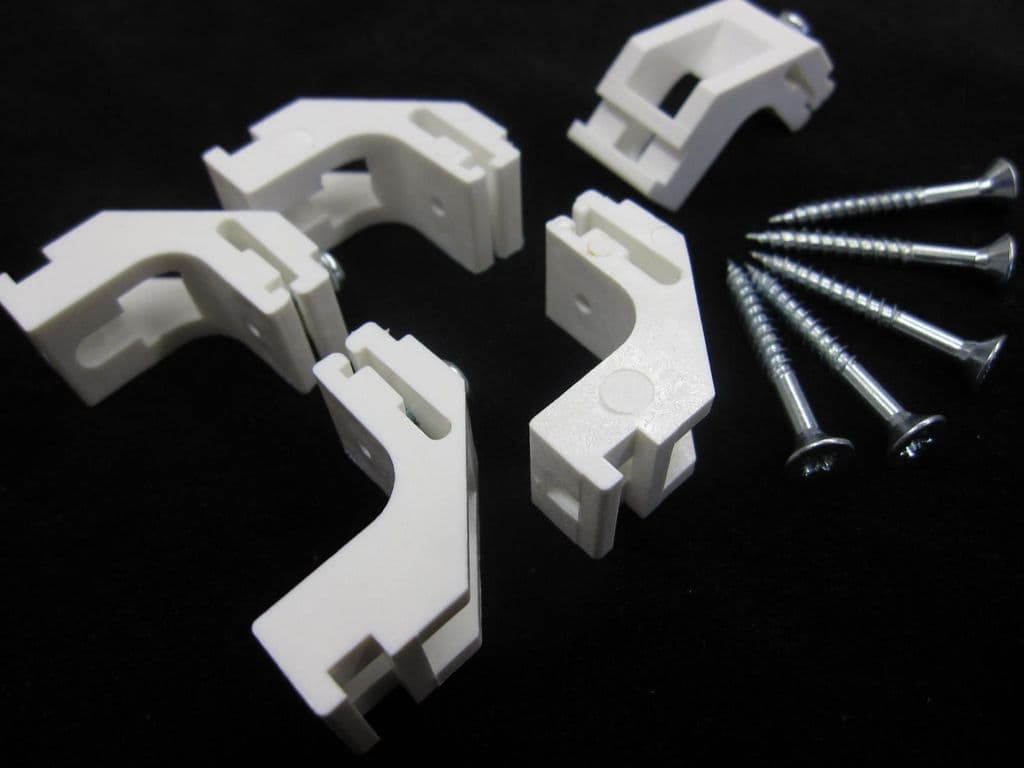 5 HARRISON DRAPE CURTAIN TRACK BRACKETS White silver drape rail